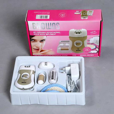 4 in 1 Epilator for Long Lasting Hair Removal Includes Pedicure Shaver and Trimmer Head Epilation Pubic Hair Bikini Area