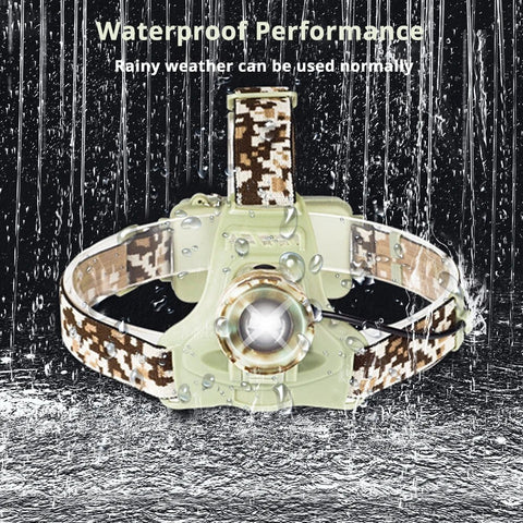 Camouflage LED Head Lamp Waterproof T6 LED Headlight led Head Lamp Lantern Lamp Camping for outdoor Light use 18650 battery