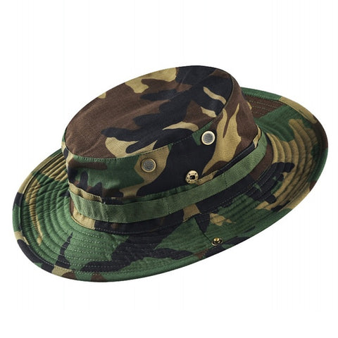 Tactical Unisex Hat for Fishing Trekking Camping Hiking Sun Cap Round Rim Hat