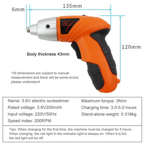 Cordless Electric Screwdrivers with 45pcs Drill Bit Set Rechargeable Electric Drill Bit Kit USB Powerful 18650 Battery