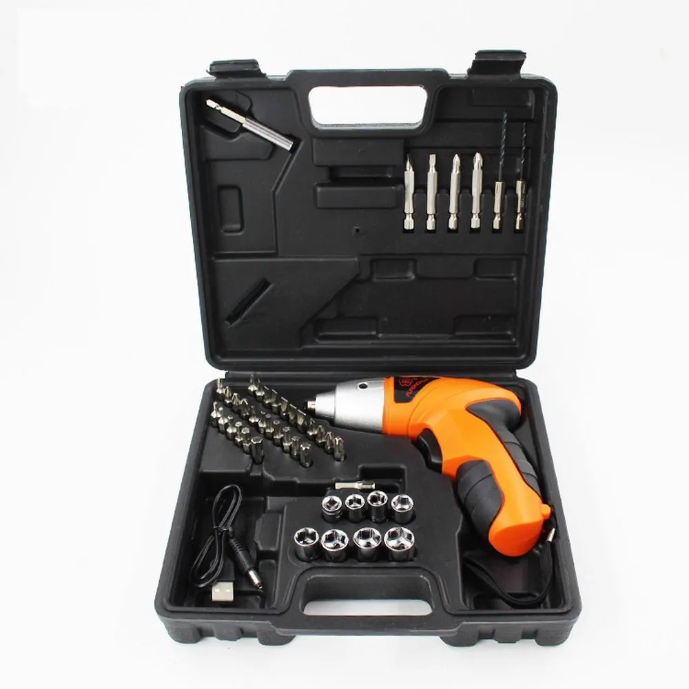 Cordless Electric Screwdrivers with 45pcs Drill Bit Set Rechargeable Electric Drill Bit Kit USB Powerful 18650 Battery