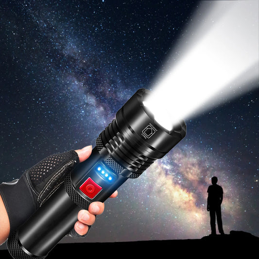 P-50 Super Powerful LED Flashlight Torch Built-in Battery USB Rechargeable Waterproof