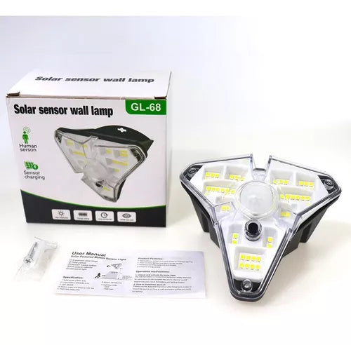 Solar LED Wall Light Mini Mod GL-68, Triangular, With Sensor