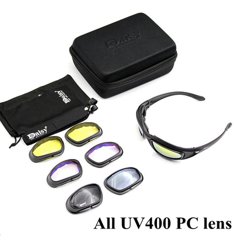 Daisy C5 Tactical Glasses Polarized Airsoft Paintball Shooting Military Goggles Outdoor Hiking Protective Army Sunglasses 4 Lens