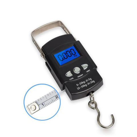 Display To Weigh Fish Luggage Digital Fishing Scale Portable Electronic Hanging Hook Scale With Measuring Tape And Backlight LCD