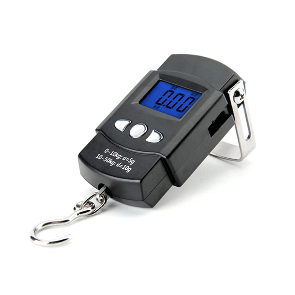 Display To Weigh Fish Luggage Digital Fishing Scale Portable Electronic Hanging Hook Scale With Measuring Tape And Backlight LCD