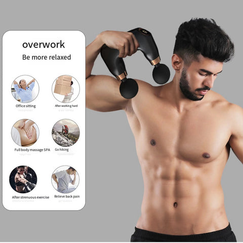 Double Heads Massage Gun Deep Tissue Electric Massager Neck Body Muscle Stimulation Percussion Pistol Fitness Relaxation fitness