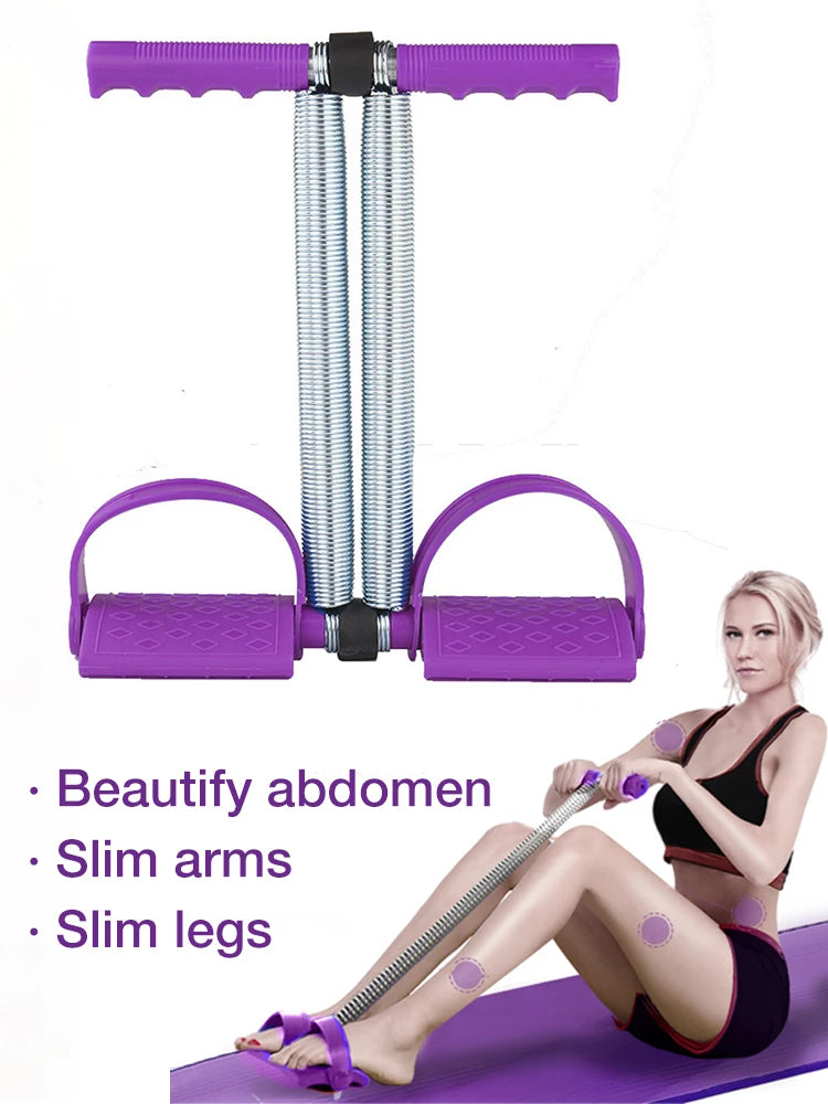 Double Spring Tummy Trimmer Prime Pull Rope Dual Spring Tension Foot Pedal Sit Up Equipment For Abdominal, Leg Exerciser