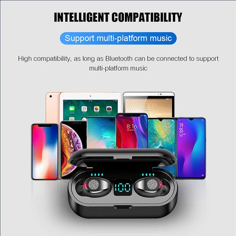 Bluetooth Air F9 Mini Airbuds - Stereo Bluetooth Wireless Earbuds With LED Digital Display