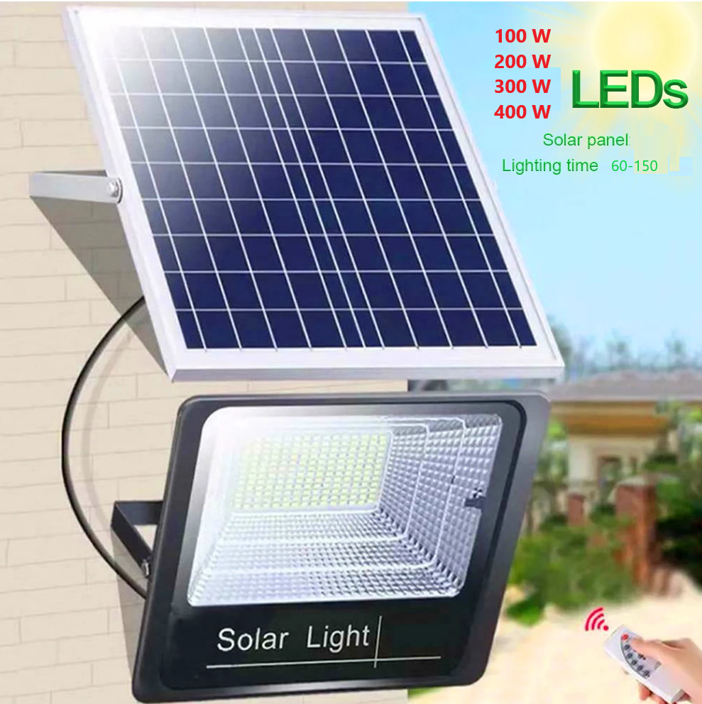 Solar Panel Garden Lamp Outdoor Waterproof IP67 Spot Security Flood Wall Lamp with Wireless Remote