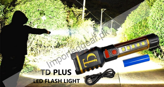 TD PLUS LED Rechargeable Flashlight  - TD PLUS T59s USB LED Flashlight
