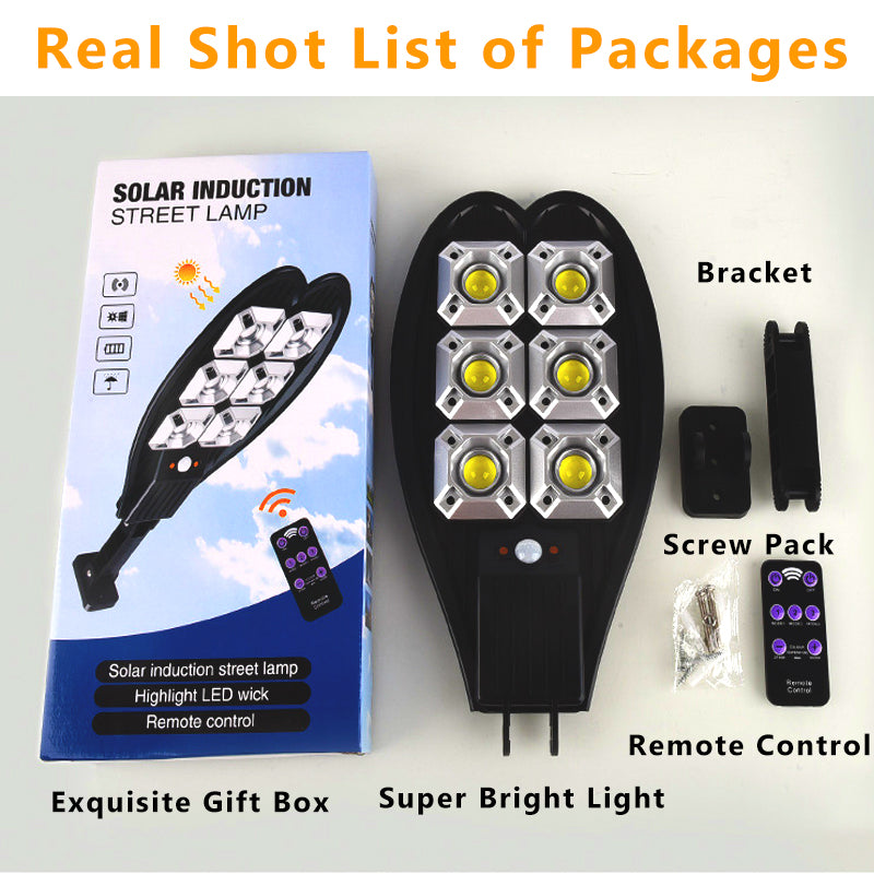 6-156 Solar LED Street Light Waterproof Remote Control Outdoor Security Wall Light
