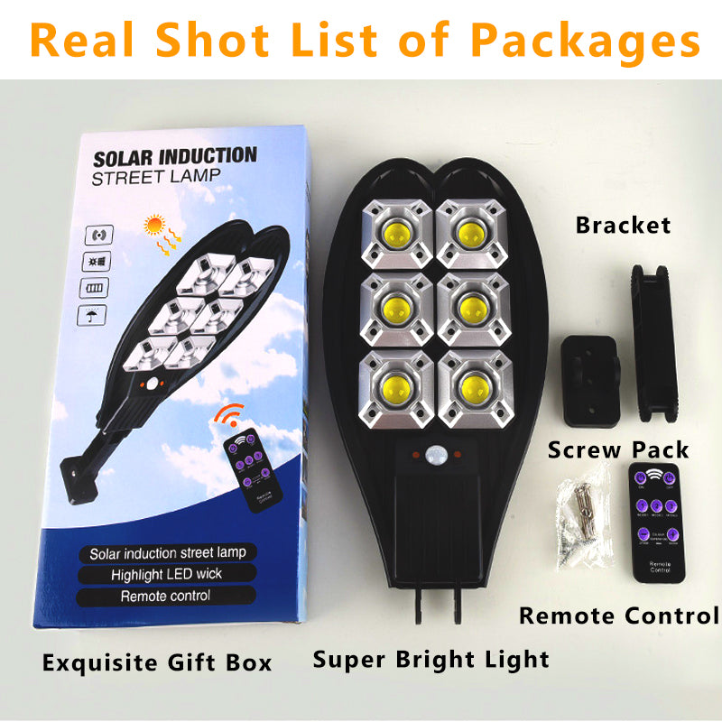 6-156 Solar LED Street Light Waterproof Remote Control Outdoor Security Wall Light (150 watt)