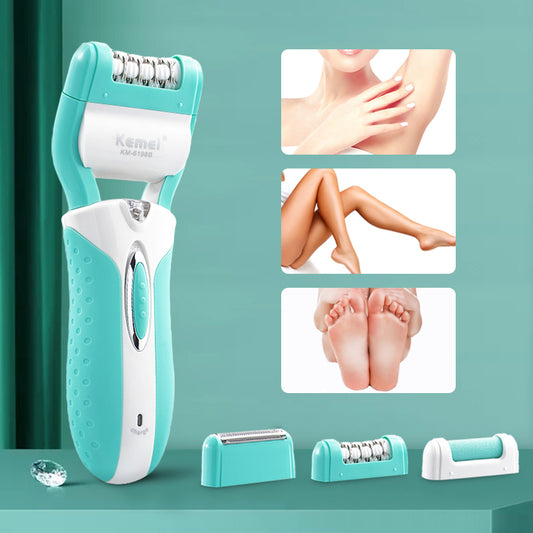 Kemei Lady Epilator 3 in 1 Multifunctional Shaver Cocoon Remover Large Capacity Battery Women'S Care Tool Hair Removal 40D