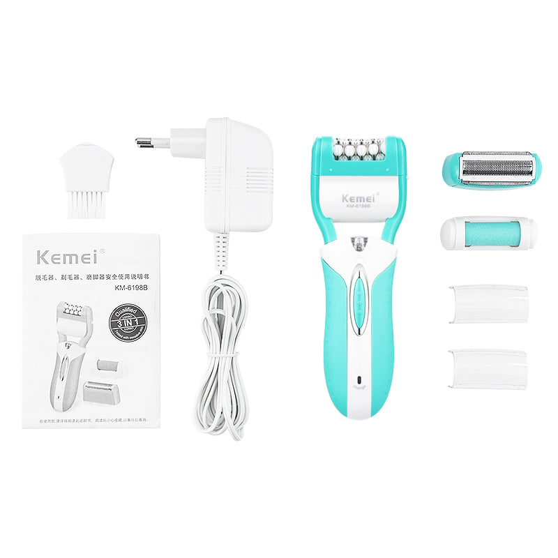 Kemei Lady Epilator 3 in 1 Multifunctional Shaver Cocoon Remover Large Capacity Battery Women'S Care Tool Hair Removal 40D