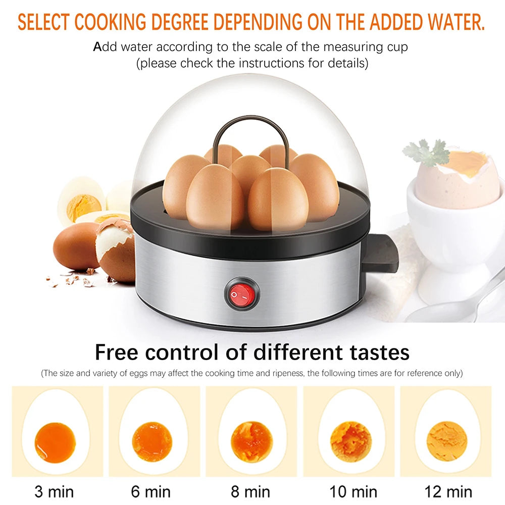 Multifunctional Mini 7 Eggs Steamer Cooker Home Appliance Breakfast Egg Boiler Poacher Corn Milk Heating EU Plug