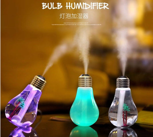 Bulb Humidifier Mini Night Light Cool Mist Light With Humidifier (Multicolor)