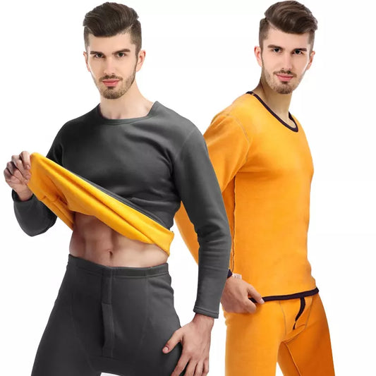 Men Double Layer Thermal Suit Plus Velvet