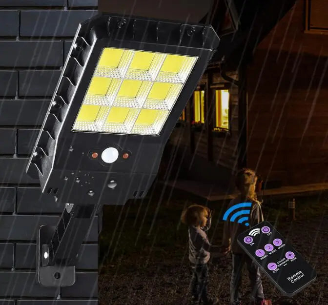 High Power 2000 Lumen Motion Sensor LL-69T COB Flood Wall Light With Remote Outdoor Waterproof LED Solar Street Light