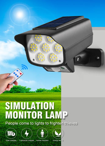 Solar Light Outdoor Human Body Sensor Waterproof LED Solar Lamp Simulation Monitoring Light Garden Path Street Led Wall Light