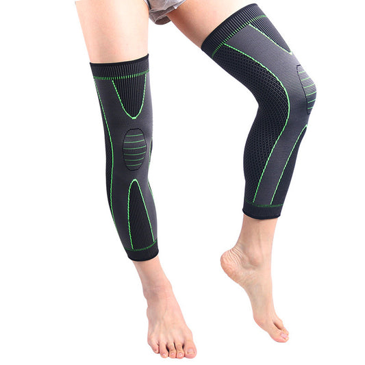 2 PC FULL Leg Knee Sleeves Compression Knee Brace Protect Leg for Running & Cycling