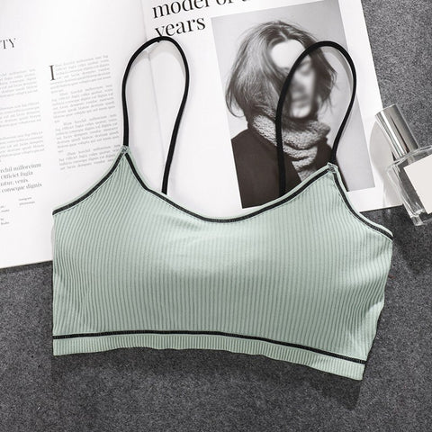 Elastic Push Up Bra for Teenage Girls Bralette Wire Free Spaghetti Strap BH Lingerie Seamless Small Bras for Women