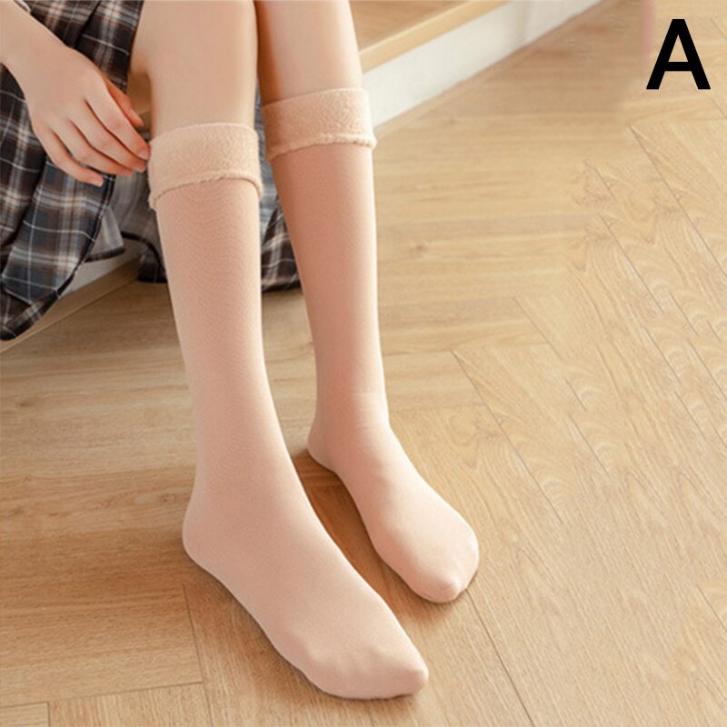 3Pair Winter Cashmere Long Socks - Girls Velvet Thicken Thermal Snow Socks