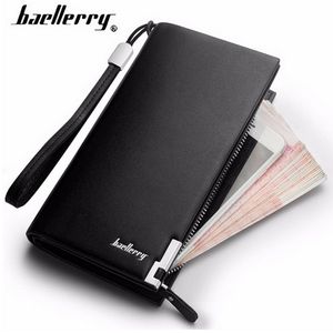 Baellerry Geniune Leather Long wallet Large Capicity Zipper mobile pocket Cards cash slots