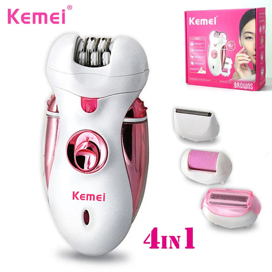 4 in 1 Epilator for Long Lasting Hair Removal Includes Pedicure Shaver and Trimmer Head Epilation Pubic Hair Bikini Area