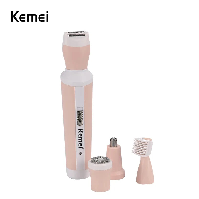 Kemei-3024 Female Face Epilator Hair Removal Kit Bikini Shaver Face Hair Trimmer For Women Nose Ear Eyebrow Facial Shaver
