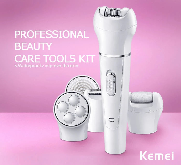 Kemei 5 in 1 Electric Plucking Facial Cleanser  KM-2199