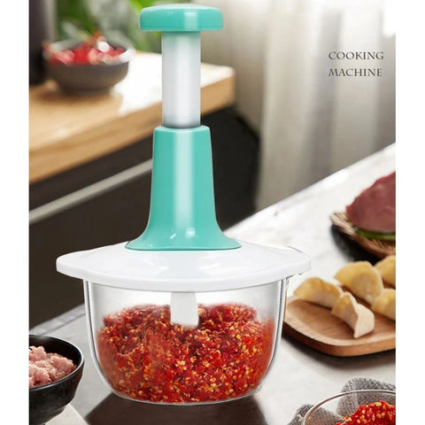 Manual Food Processor Multifunctional Gourmet Cuisine Hand Pat Chopper Press Cutter Vegetable Meat Grinder