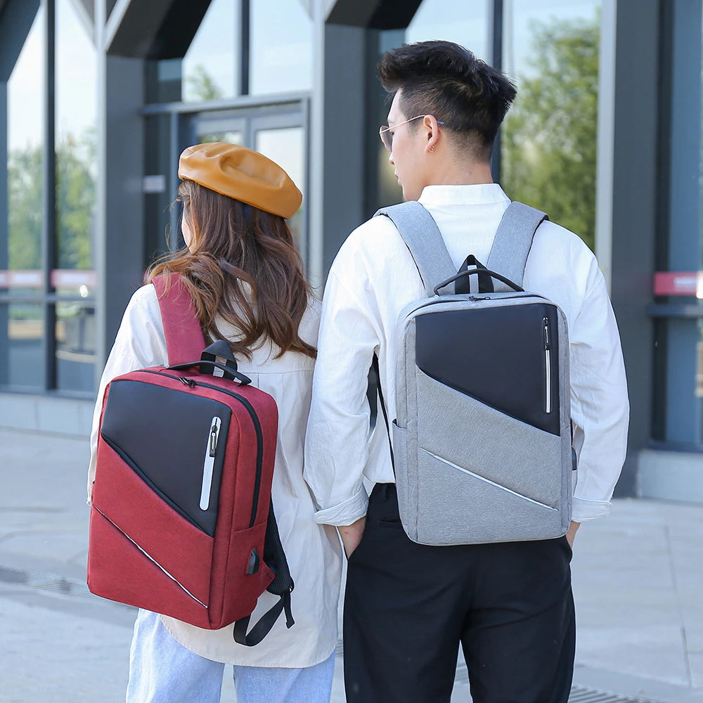 Multifunctional Backpack with USB Charging Male Causal Travel Backpack Reflective Stripe Travel Bag