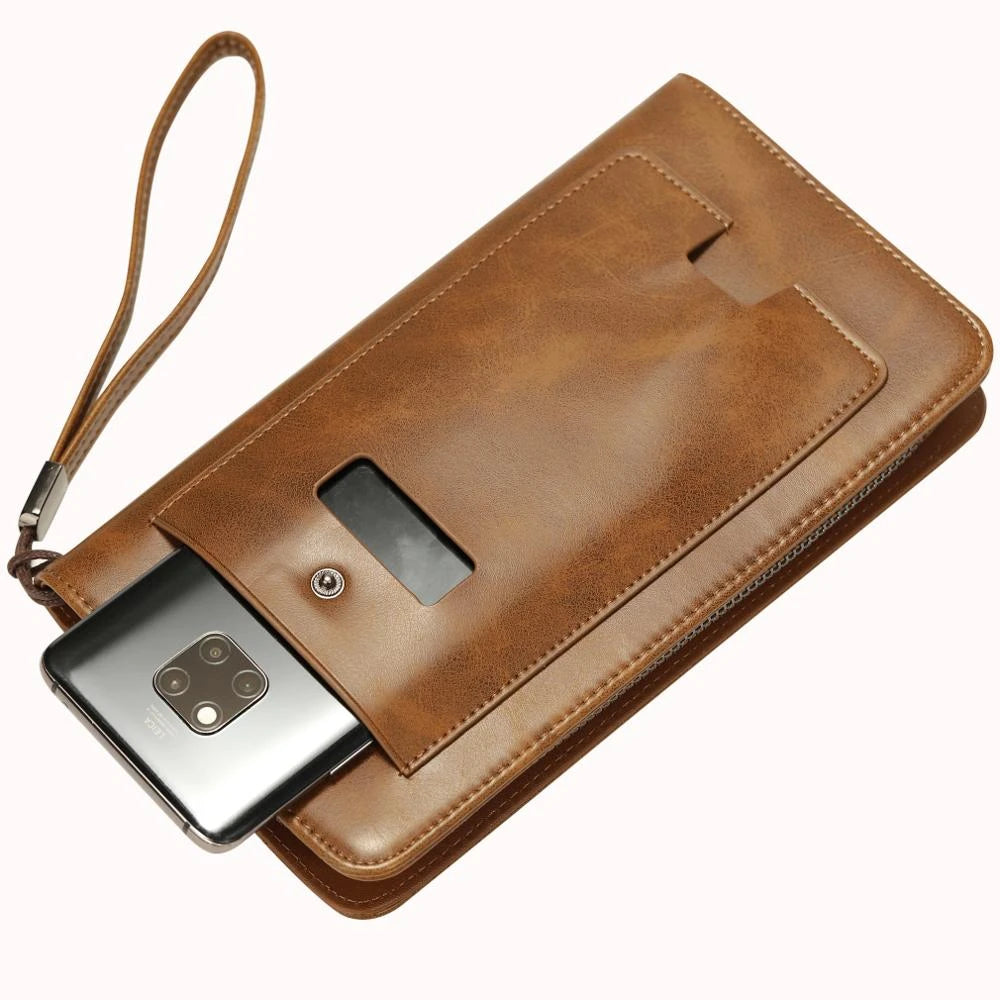Brand Designer Men Business Wallets Man Clutch Bag 2021 New Fashion Mobile  Phone Pouch Coins Purse High Quality Leather Handbags