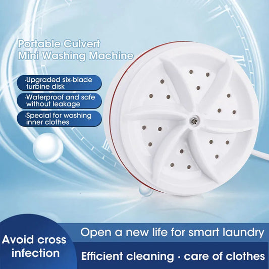 Mini Washing Machine Turbine Washing Machine Laundry Portable Travel Turbo Washer Intelligent Timing Underwear Socks Rotating Mini Washing