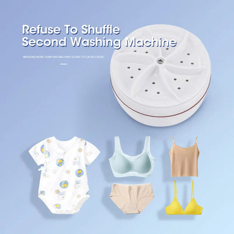 Mini Washing Machine Turbine Washing Machine Laundry Portable Travel Turbo Washer Intelligent Timing Underwear Socks Rotating Mini Washing