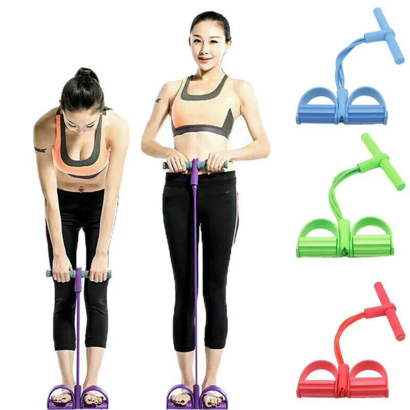 Multi-Function Tension Rope Fitness Pedal Exerciser Foot Pedal Rope Pull Bands