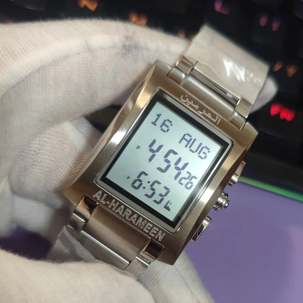 Compass Watch Arab Al-Fajar Watch with Qibla Compass Hijri TIme and Azan Alaram All Islam ...