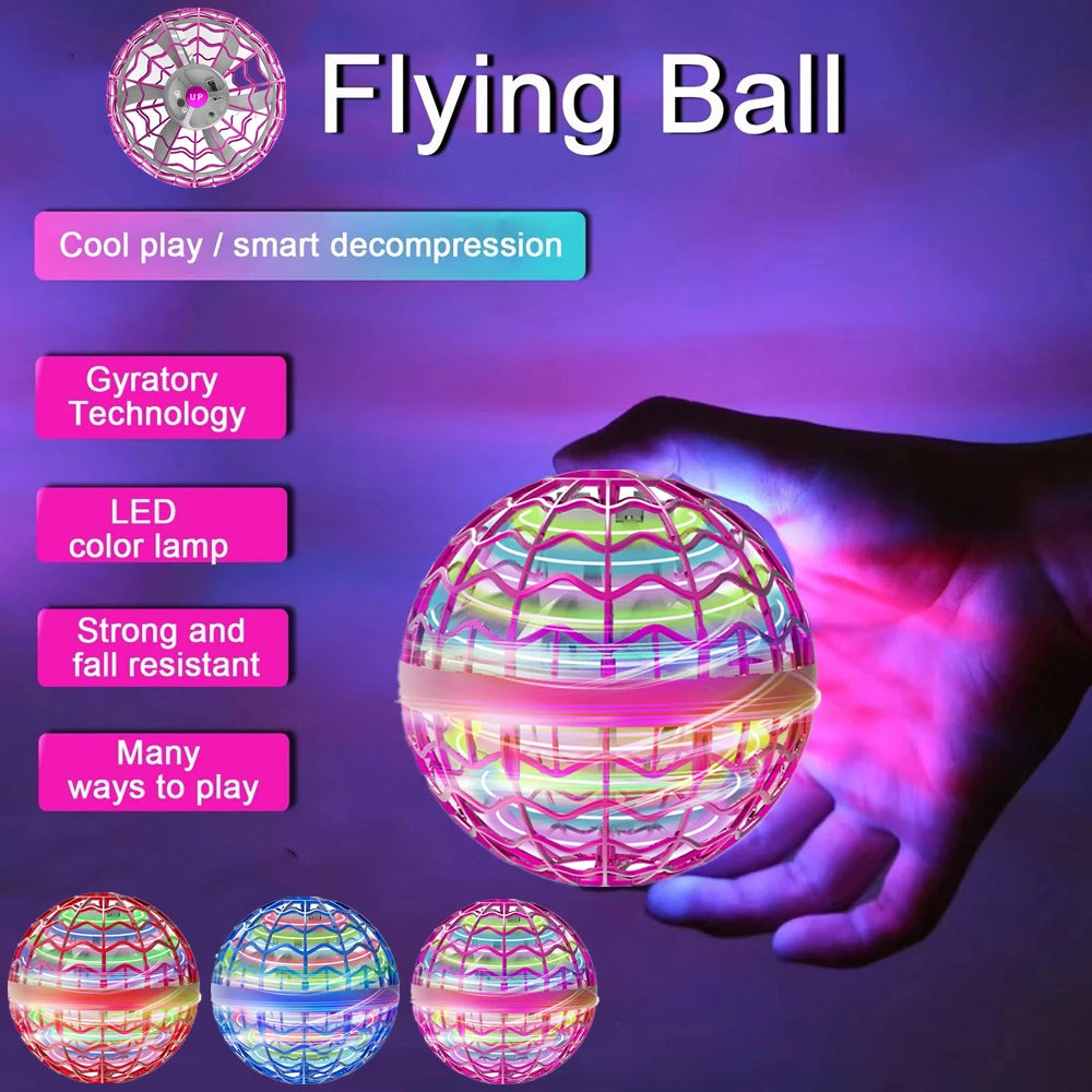 Flying Ball, Boomerang Fly Orb Magic with LED Lights, Drone Hover Ball Fly Nova Orb Flying Spinner Toys Child Gift