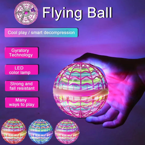 Flying Ball, Boomerang Fly Orb Magic with LED Lights, Drone Hover Ball Fly Nova Orb Flying Spinner Toys Child Gift