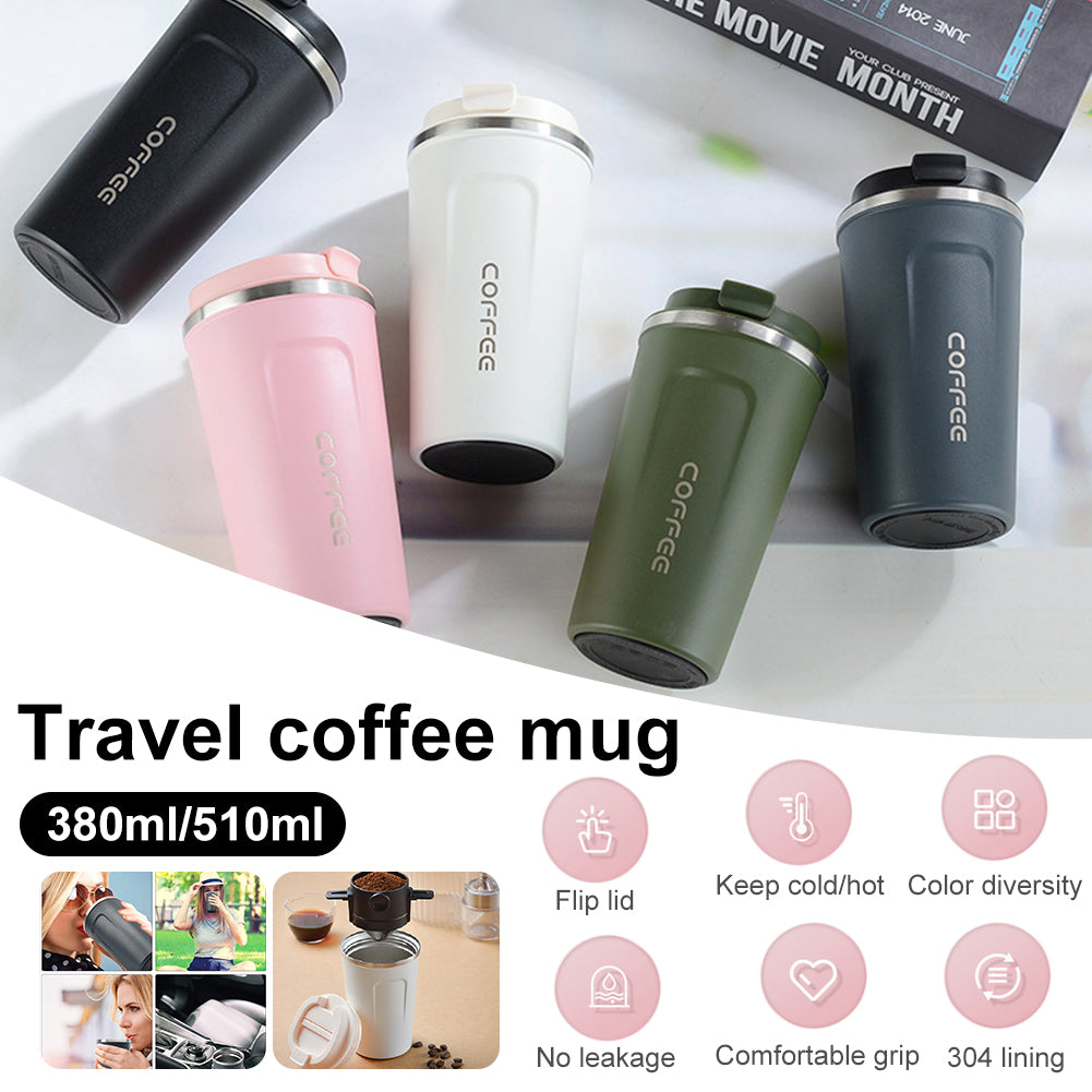 Insulated Coffee Mug Stainless Steel Tumbler Water Thermos Vacuum Flask Bottle Portable Travel Mug Thermal Cup