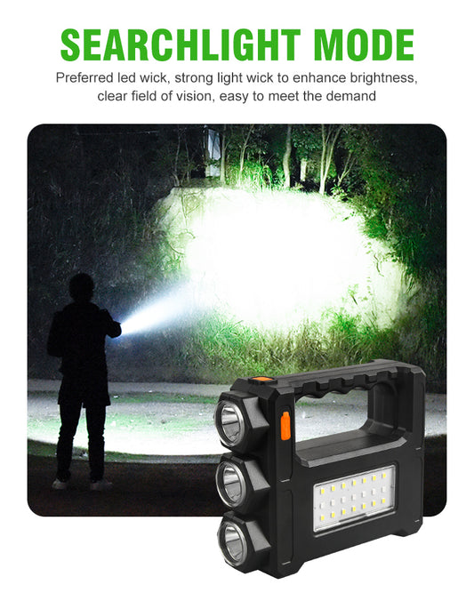 Emergency Hand Crank Dynamo Solor/USB Flashlight Rechargeable Led Light Lamp Searchlight Powerful Torch for Safety Survival