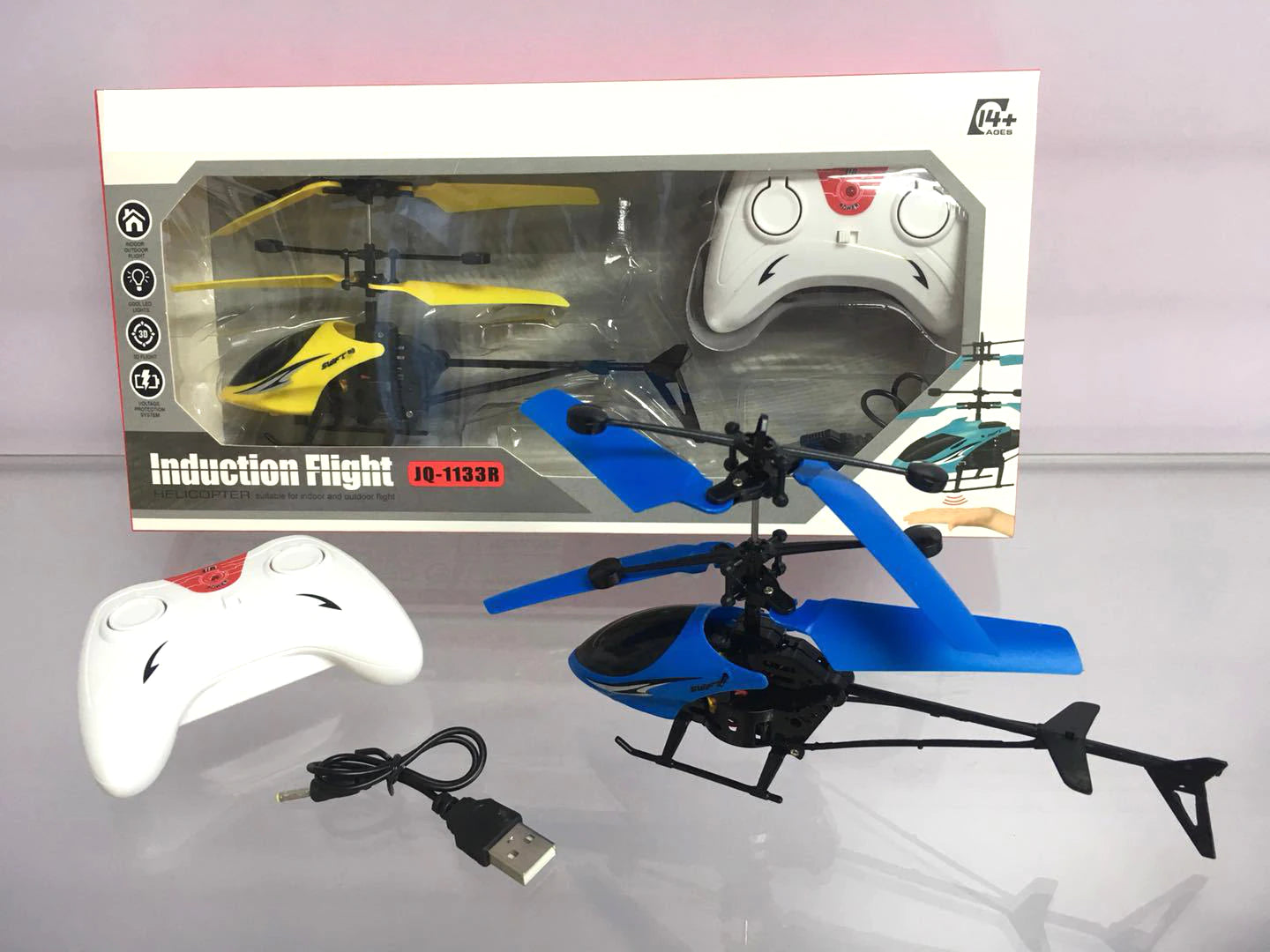 RC Flying Helicopter Mini Drone Led Light with Remote Control for Children UFO Airplane Boys Indoor Outdoor Toys Gift