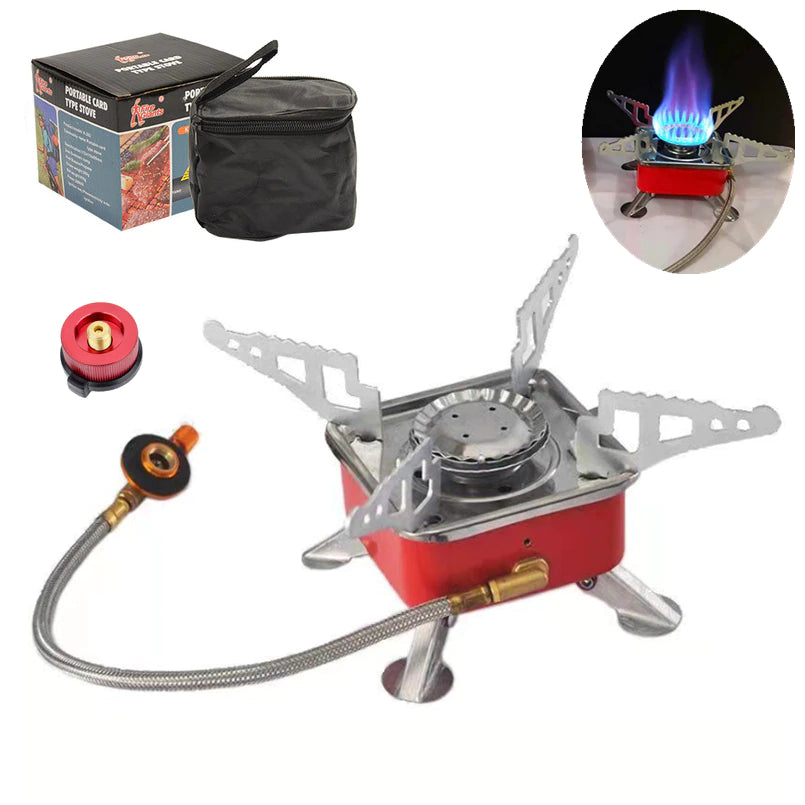 Mini Outdoor Gas Burners Fordable Stainless Steel Stove For Outdoor Camping Hiking Traveling Picnic Ignitor Stove