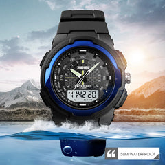 SKMEI 1454 Man Military Double Time Waterproof Watch