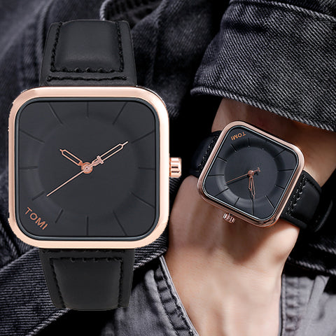 TOMI T093 Square Waterproof with leather Strap