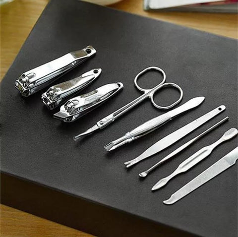 8Pcs/Set Multifunction Nail Clippers Set Stainless Steel Pedicure Scissor Tweezer Manicure Set Kit Nail Art Tools