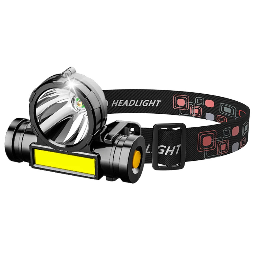 COB Super Headlight Rechargeable Flashlight