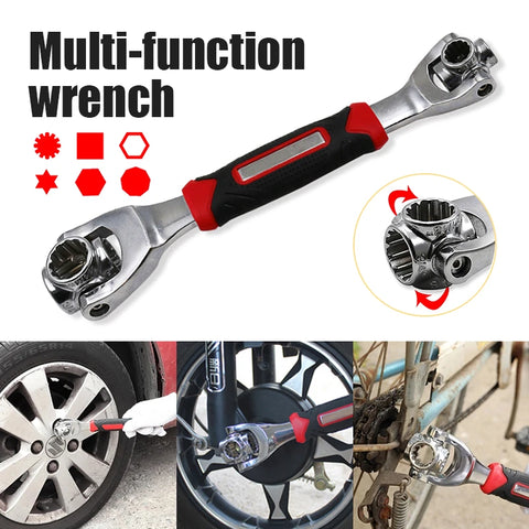 48 in 1 Tiger Wrench Socket Works with Spline Bolts Torx 360 Degree 6-Point Furniture Car Repair Universial Tools 25cm Hand Tool