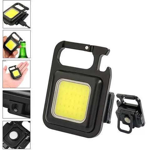 Mini LED Flashlight Work Light rechargeable Glare COB Keychain Light Portable Flashlight Outdoor Camping Small Light Corkscrew